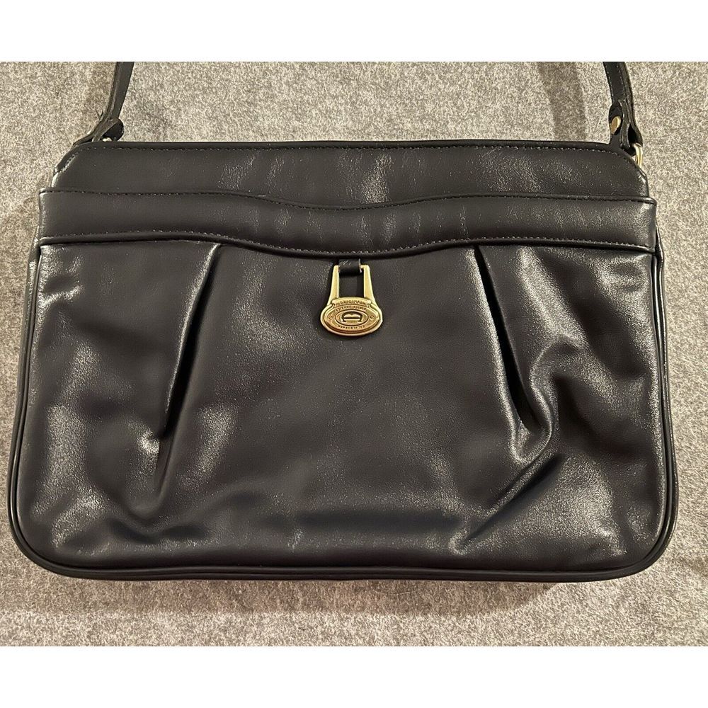 Vintage Etienne Aigner Navy Blue Leather Purse, Shoulder or Crossbody, Small